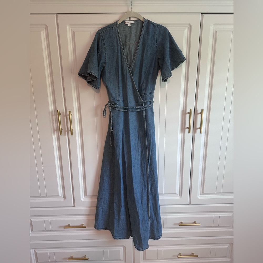 Denim wrap dress